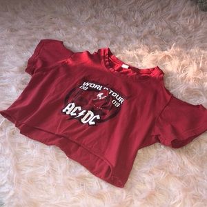 Vintage AC/DC Cropped Concert Shirt